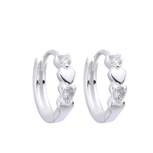 Argollas Huggies 16mm de Corazones en Plata 925