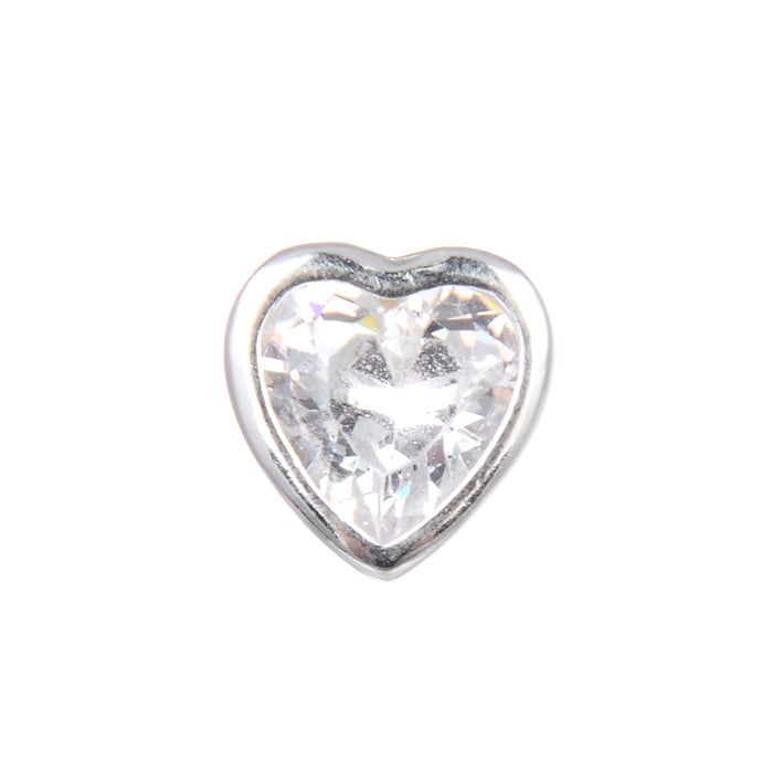 Dije de Corazón Punto Luz 7mm En Plata 925