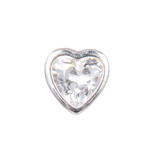 Cadena con Dije de Corazón Punto Luz 7mm en Plata 925