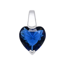 Cargar imagen en el visor de la galería, Cadena con Dije de Corazón Azul 8mm en Plata 925
