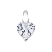 Cargar imagen en el visor de la galería, Cadena con Dije de Corazón Blanco 8mm en Plata 925
