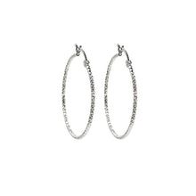 Cargar imagen en el visor de la galería, Argollas Diamantadas Cierre Italiano 35mm en Plata 925
