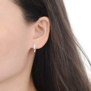Argollas Huggies 16mm de Corazones en Plata 925