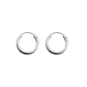 Argollas Lisas 14mm Modelo Hanna en Plata 925