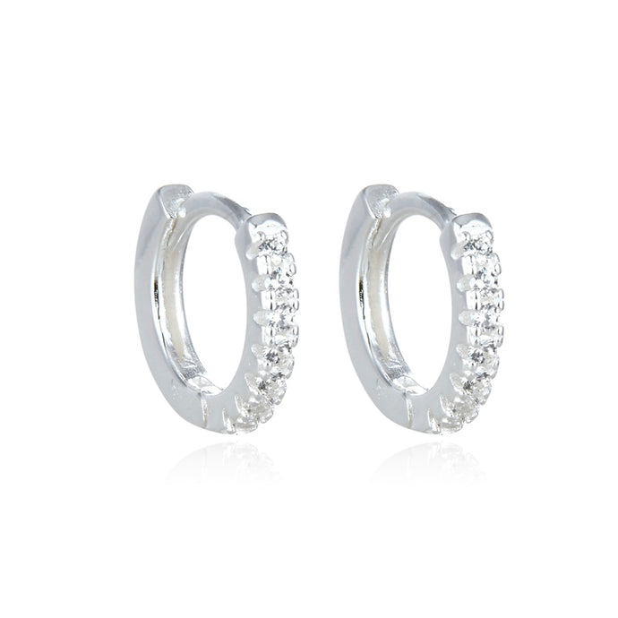 Argollas Huggies Modelo Daila 14mm en Plata 925