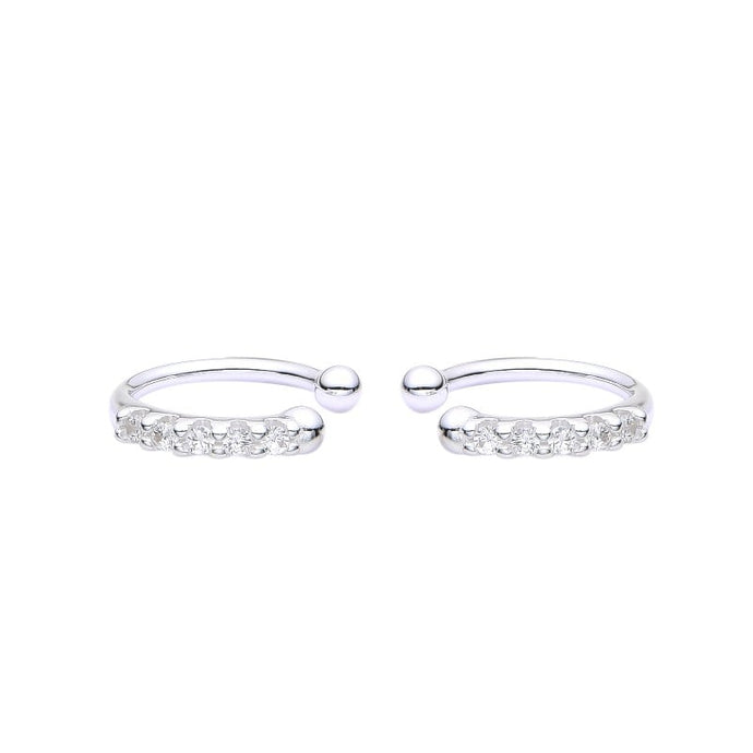 Zarcillos de Presión Con Circones Ear-Cuff Plata 925 (1 Pieza)