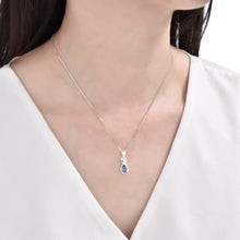 Cargar imagen en el visor de la galería, Cadena con Dije De Gato Circón Azul en Plata 925
