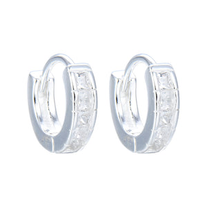 Argollas Huggies Modelo Tina 12mm en Plata 925