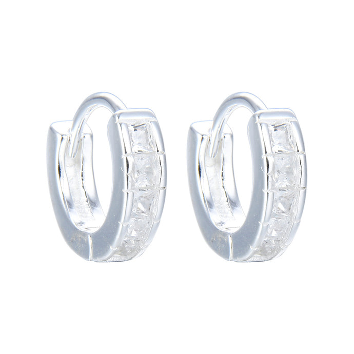 Argollas Huggies Modelo Tina 12mm en Plata 925