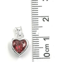 Cargar imagen en el visor de la galería, Cadena con Dije de Corazón Rojo 6mm en Plata 925
