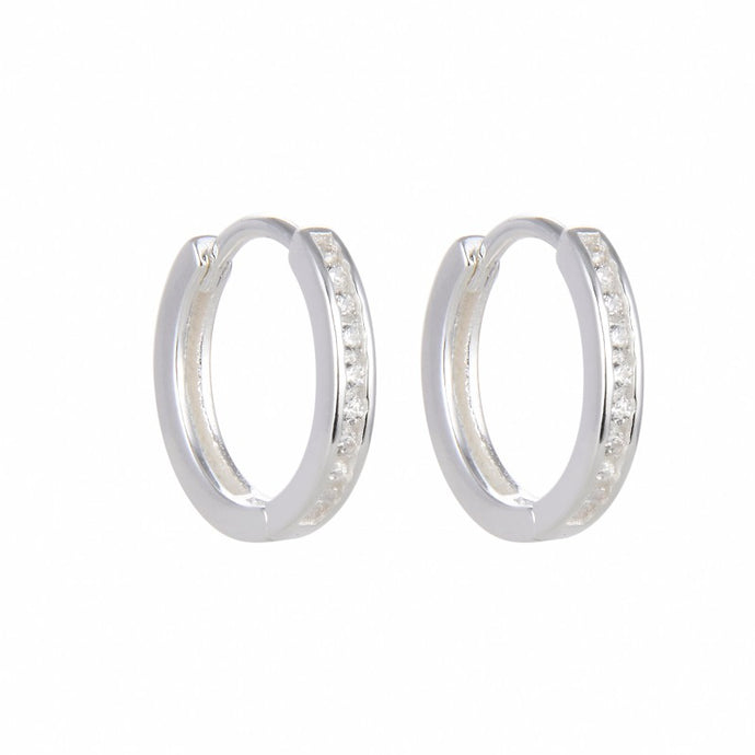 Argollas Huggies Modelo Eloisa 15mm en Plata 925