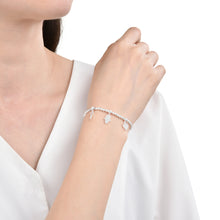 Cargar imagen en el visor de la galería, Pulsera de Bolitas Diamantadas con Dijes en Plata 925
