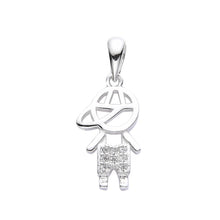 Cargar imagen en el visor de la galería, Cadena con Dije de Niño con Gorra en Plata 925
