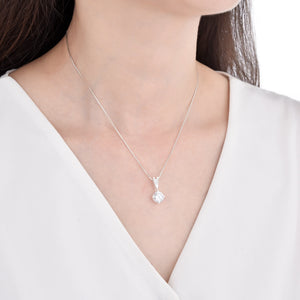 Cadena con Dije de Punto Luz 8mm en Plata 925