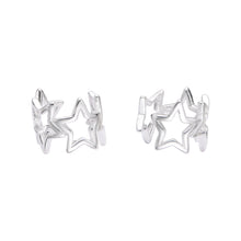 Cargar imagen en el visor de la galería, Zarcillos de Presión (Ear-Cuff) con Estrellas en Plata 925
