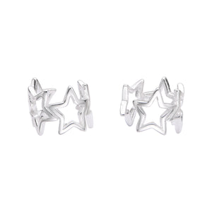 Zarcillos de Presión (Ear-Cuff) con Estrellas en Plata 925