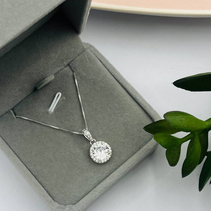 Cadena con Dije de Punto Luz 10mm en Plata 925