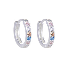 Cargar imagen en el visor de la galería, Argollas Huggies 12mm de Colores en Plata 925
