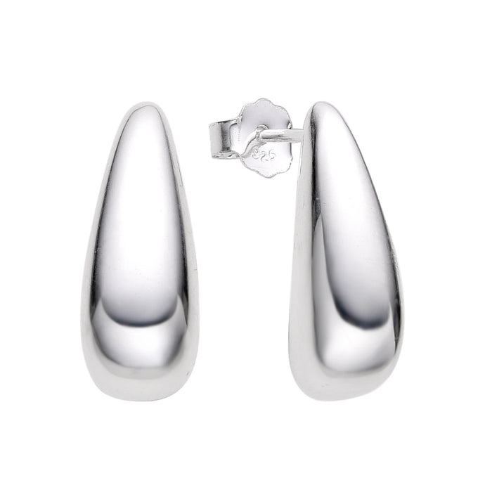 Zarcillos de Gota Lisos en Plata 925