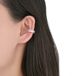 Zarcillos de Presión (Ear-Cuff) de Corona en Plata 925