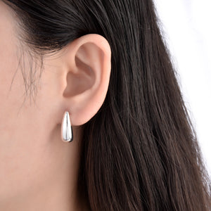 Zarcillos de Gota Lisos en Plata 925