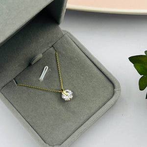 Cadena con Dije de Punto Luz 8mm en Plata 925 con Baño de Oro