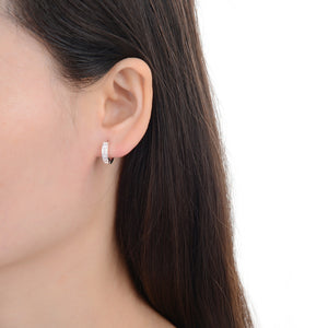 Argollas Huggies Modelo Tina 12mm en Plata 925
