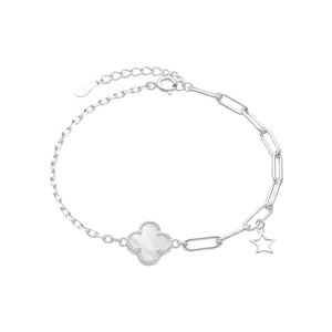 Pulsera Combinada con Flor Vann Cleef en  Plata 925