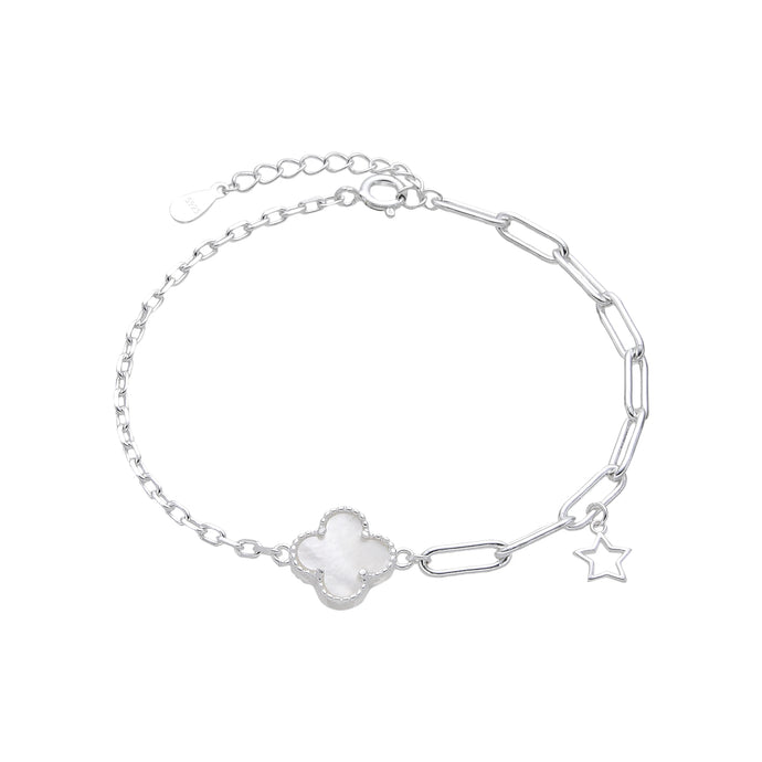 Pulsera Combinada con Flor Vann Cleef en  Plata 925