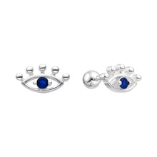 Cargar imagen en el visor de la galería, Zarcillos de Rosca de Ojo Turco en Plata 925
