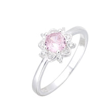 Cargar imagen en el visor de la galería, Anillo de Flor Color Rosado en Plata 925
