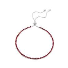 Cargar imagen en el visor de la galería, Pulsera Tennis Roja 2.3mm Ajustable en Plata 925
