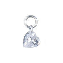 Cargar imagen en el visor de la galería, Cadena con Dije de Corazón Punto Luz Blanco en Plata 925
