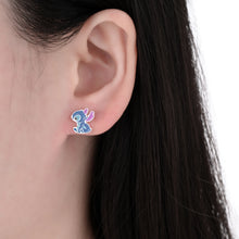 Cargar imagen en el visor de la galería, Zarcillos de Rosca de Stitch Esmaltado en Plata 925
