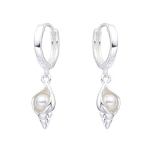Cargar imagen en el visor de la galería, Argollas Huggies con Caracolito 10mm en Plata 925
