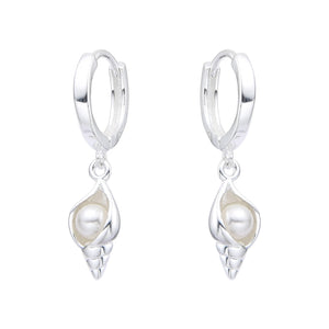 Argollas Huggies con Caracolito 10mm en Plata 925