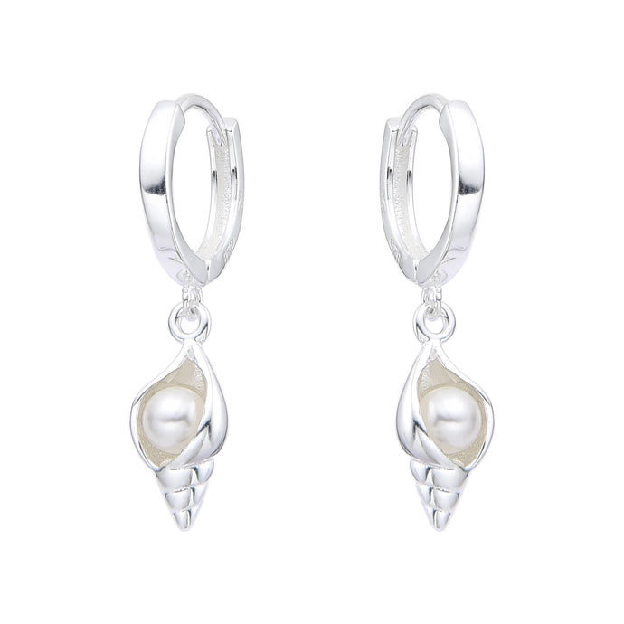 Argollas Huggies con Caracolito 10mm en Plata 925