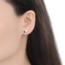 Cargar imagen en el visor de la galería, Zarcillos de Colibrí Azul en Plata 925
