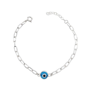 Pulsera de Dama de Ojo Turco en Plata 925