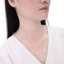 Cargar imagen en el visor de la galería, Juego de Corazón Blanco 6mm en Plata 925
