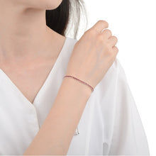 Cargar imagen en el visor de la galería, Pulsera Tennis Roja 2.3mm Ajustable en Plata 925
