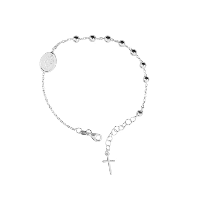 Pulsera Rosario Virgen de La Milagrosa 4mm en Plata 925