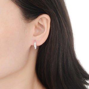 Argollas Huggies Lisas 14mm en Plata 925