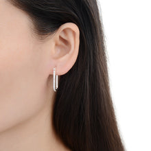 Cargar imagen en el visor de la galería, Argollas Cuadradas Cierre Italiano 14mm en Plata 925
