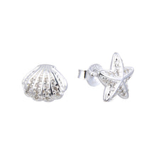Cargar imagen en el visor de la galería, Zarcillos de Concha y Estrella de Mar en Plata 925
