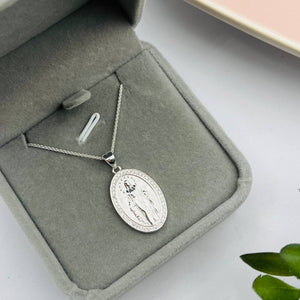 Cadena con Medalla Virgen La Milagrosa 15x22mm en Plata 925