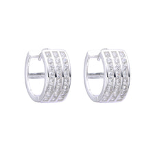 Cargar imagen en el visor de la galería, Argollas Huggies 16mm con Circones en Plata 925

