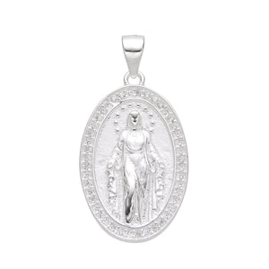 Cadena con Medalla Virgen La Milagrosa 15x22mm en Plata 925