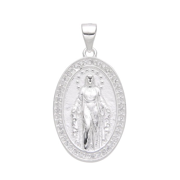 Medalla Virgen La Milagrosa 15x22mm en Plata 925