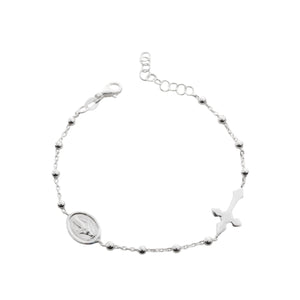 Pulsera Rosario Virgen de La Milagrosa 3mm en Plata 925